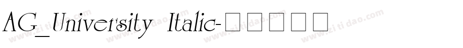AG_University Italic字体转换